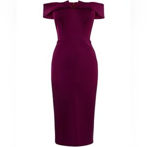 Karen Millen Purple Off-Shoulder Dress